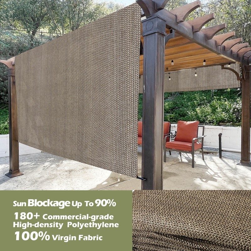 90% UV Block HDPE Permeable Canopy Replacement Pergola Shade Cover w/Rod Pocket gallery