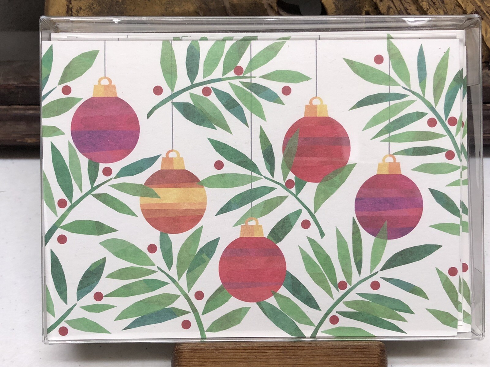 RUNNING RHINO & CO 10 Christmas Greeting Cards w Envelopes Set Hanging Ornaments gallery