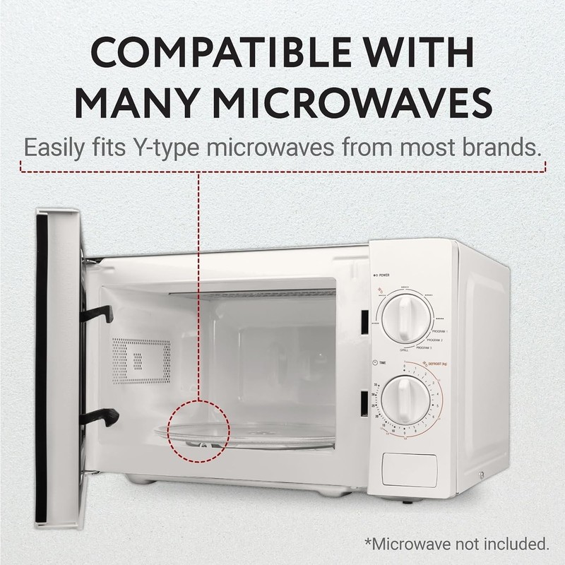 Durable 9.6-Inch Tempered Glass Microwave Tray with 3-Part Coupler - Compatible gallery