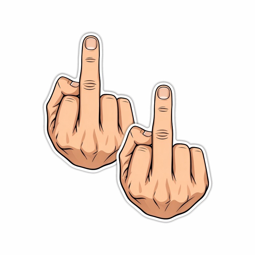 Middle Finger Funny Sticker, Peel N' Stick, Different Sizes. gallery
