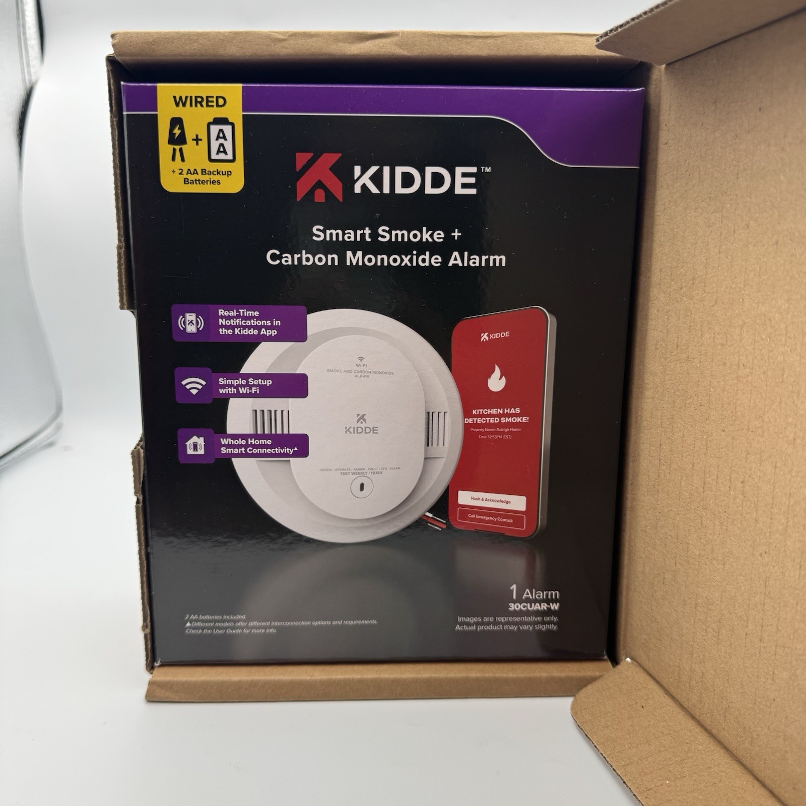 Kidde Smart Smoke And Carbon Monoxide Alarm Hardwired Wi Fi App Alerts 30CUAR-W gallery