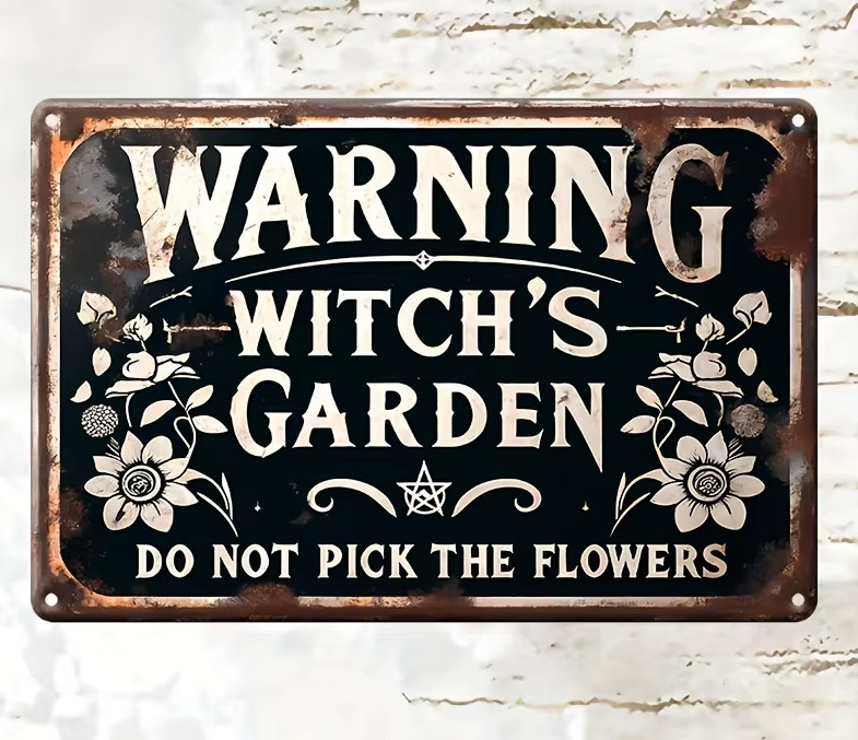 Rustic Witch Garden Wiccan Gothic Wall Decor Yard Spring Metal 12x8 Metal Sign gallery