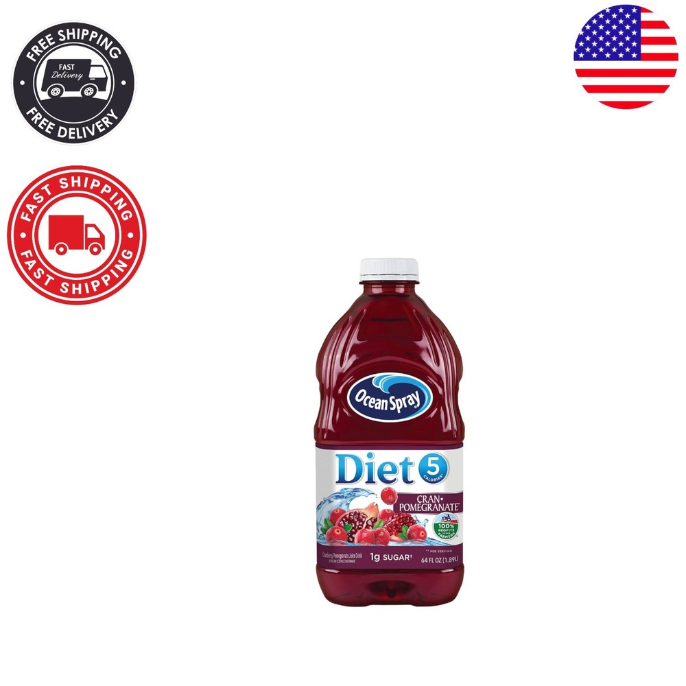 Refreshing Diet Cran-Pomegranate Drink, 64 Fl Oz Bottles - 8 Pack for Wellness