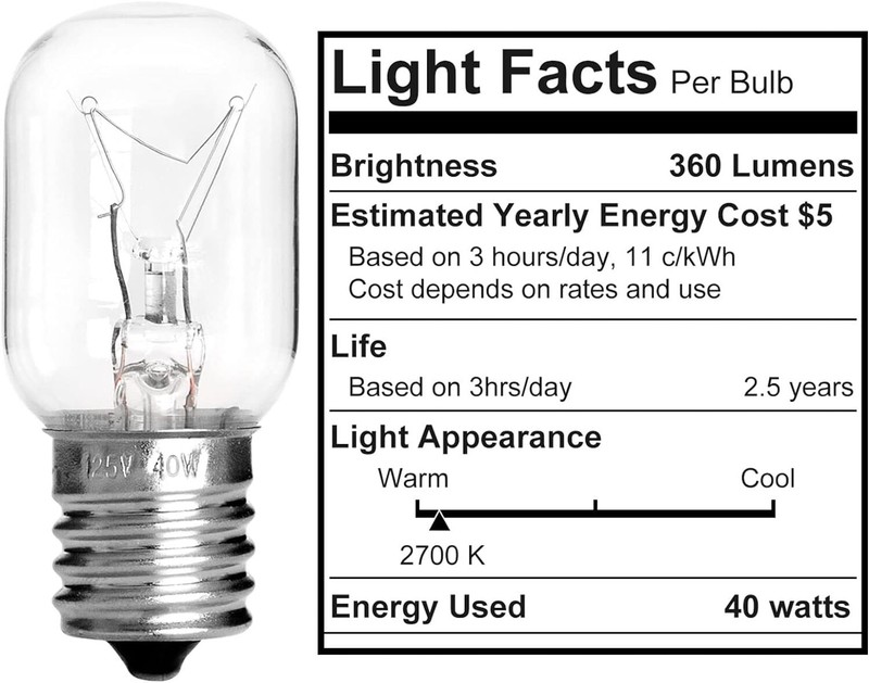 3PC 8206232A Microwave Light Bulb 40W E17 125V Replacement for Whirlpool Maytag gallery