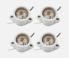 4-Pack E26 Ceramic Light Sockets, 600V 660W Lamp Holder & 9″ 18AWG Wire