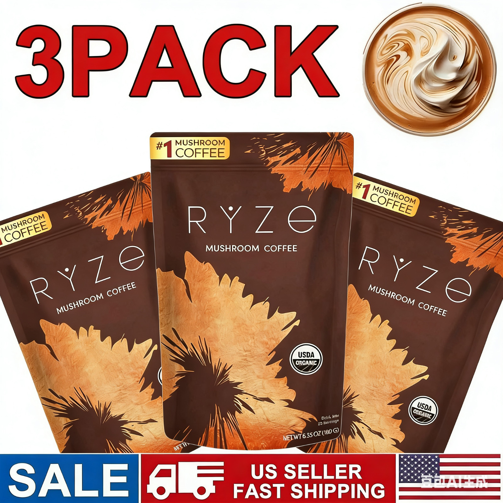 RYZE Mushroom Matcha - 30 Servings gallery