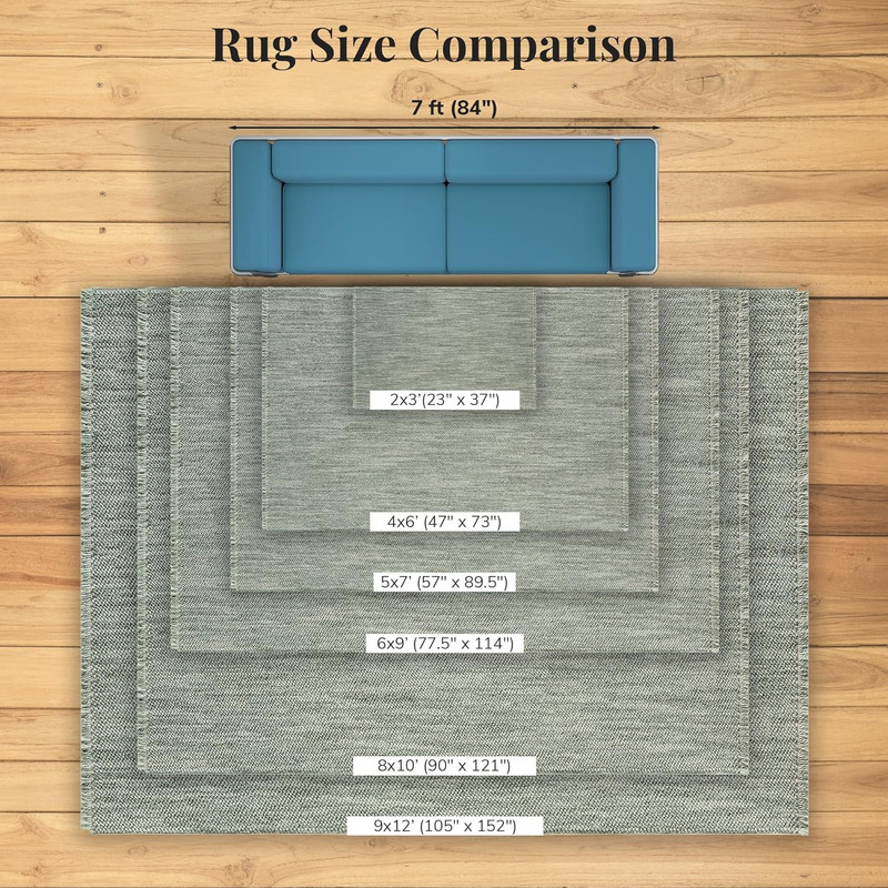 Solid Machine Woven Green 8X10 Area Rug, Indoor Stain-Resistant Carpet gallery