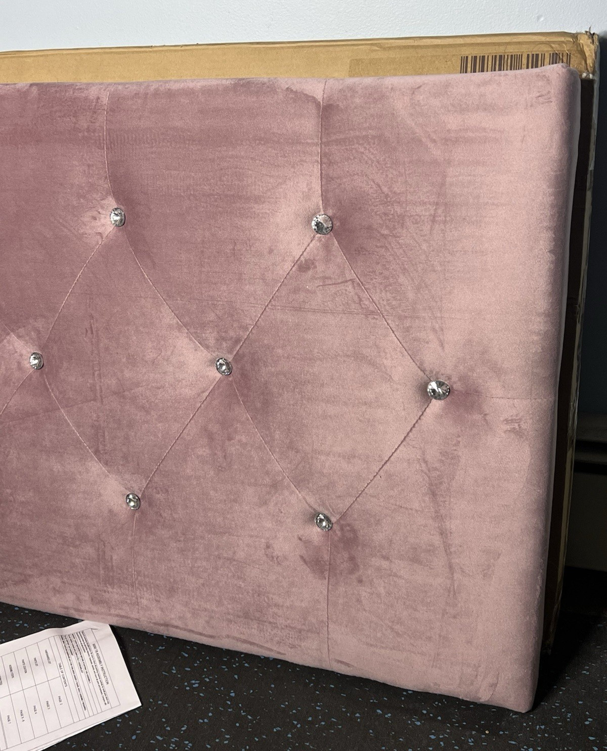 Concetta Twin Upholstered Panel Headboard Diamond Button Tufted Velvet - New gallery