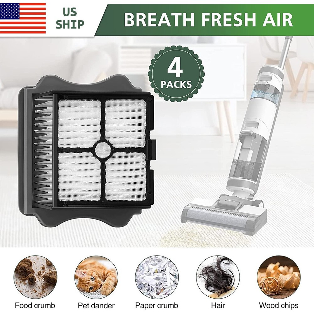 4-Pack Replacement HEPA Filter For iFloor 3 Floor One S3 Cordless Wet Dry Vacuum