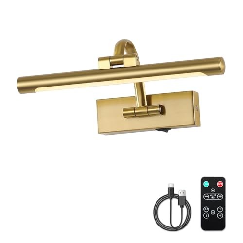 Wireless Picture Lights for Wall Rechargeable Gallery Lights 12 Inch Brass gallery