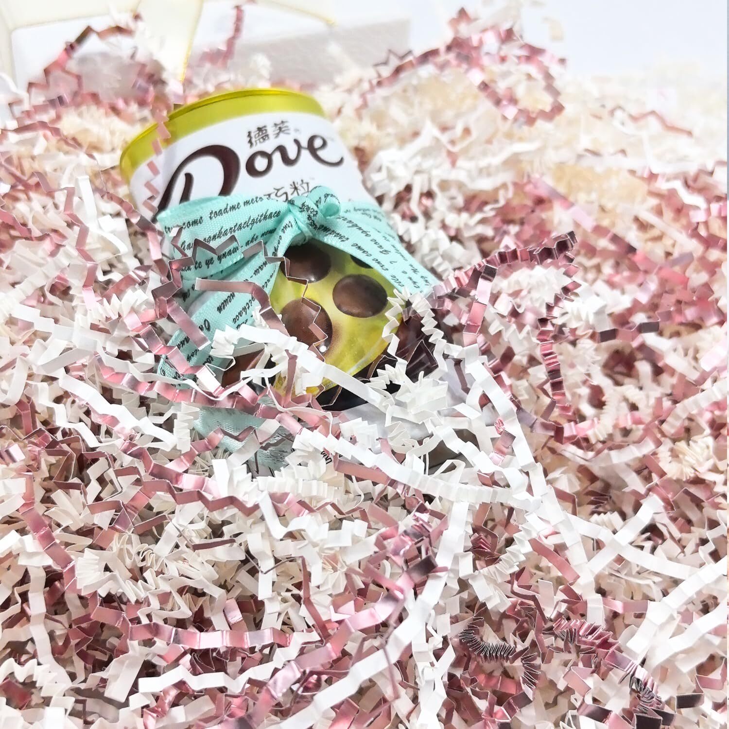 1/2 LB Metallic Pink White Crinkle Paper Filler Raffia Grass Easter Birthday gallery