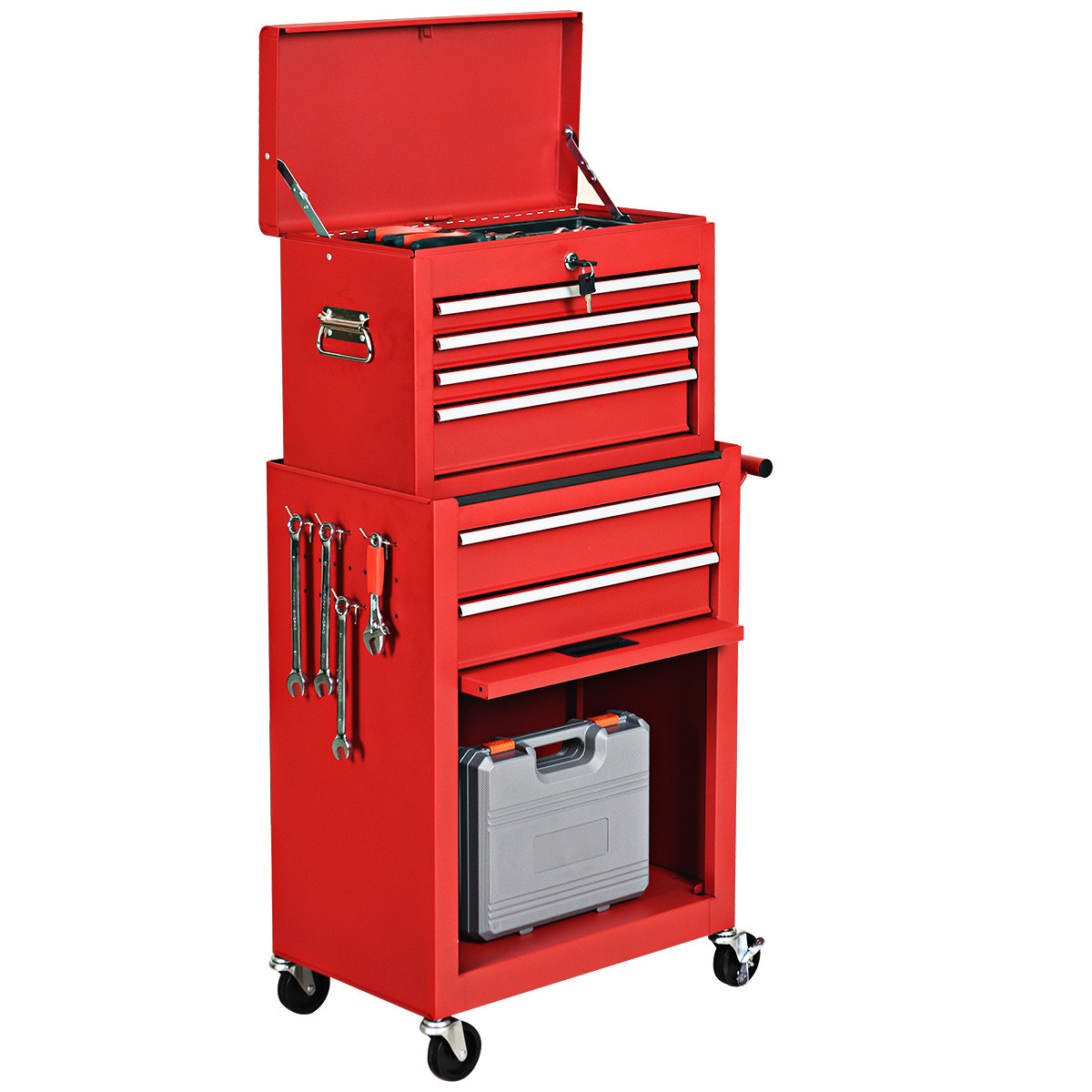 2 PCS Rolling Tool Cabinet Storage Chest Box Garage Box Organizer w/ 6 Drawers gallery