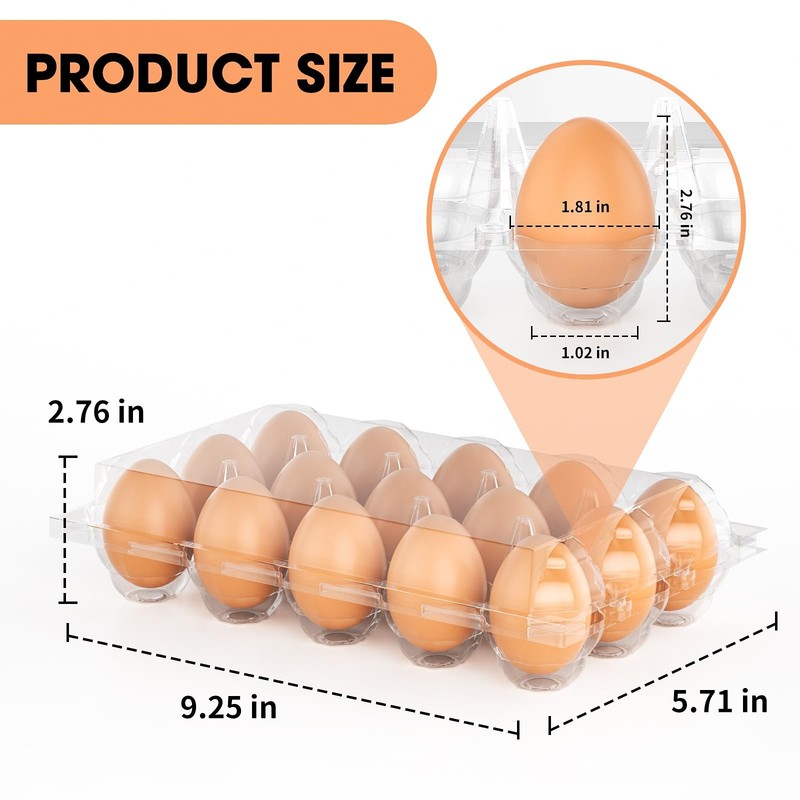 100 Pack Egg Cartons Cheap Bulk 12 Count Clear Plastic Egg Containers For Chicke gallery