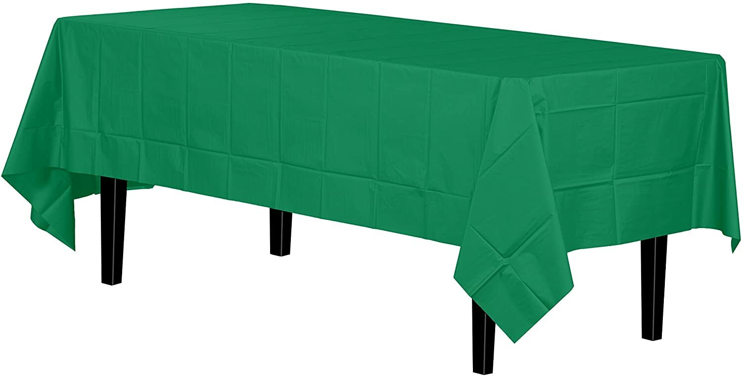 6-Pack Premium Plastic Tablecloth 54in. X 108in. Rectangle Green or Blue gallery