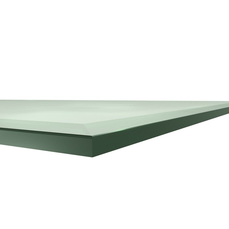 Glass Table Top Rectangle Beveled Polished Clear Tempered Glass Top Dining Table gallery