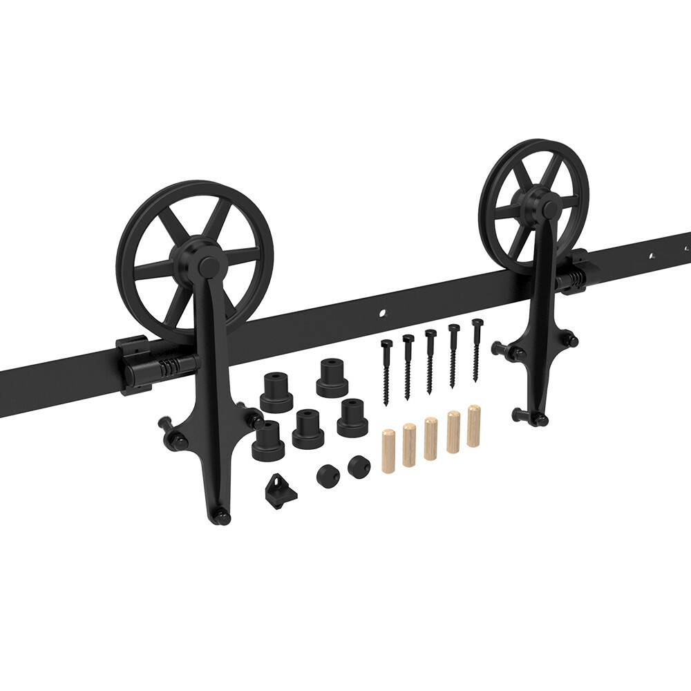 4-20FT Big Wheel Hanger Set Sliding Barn Single/Double Door Hardware Track Kit gallery
