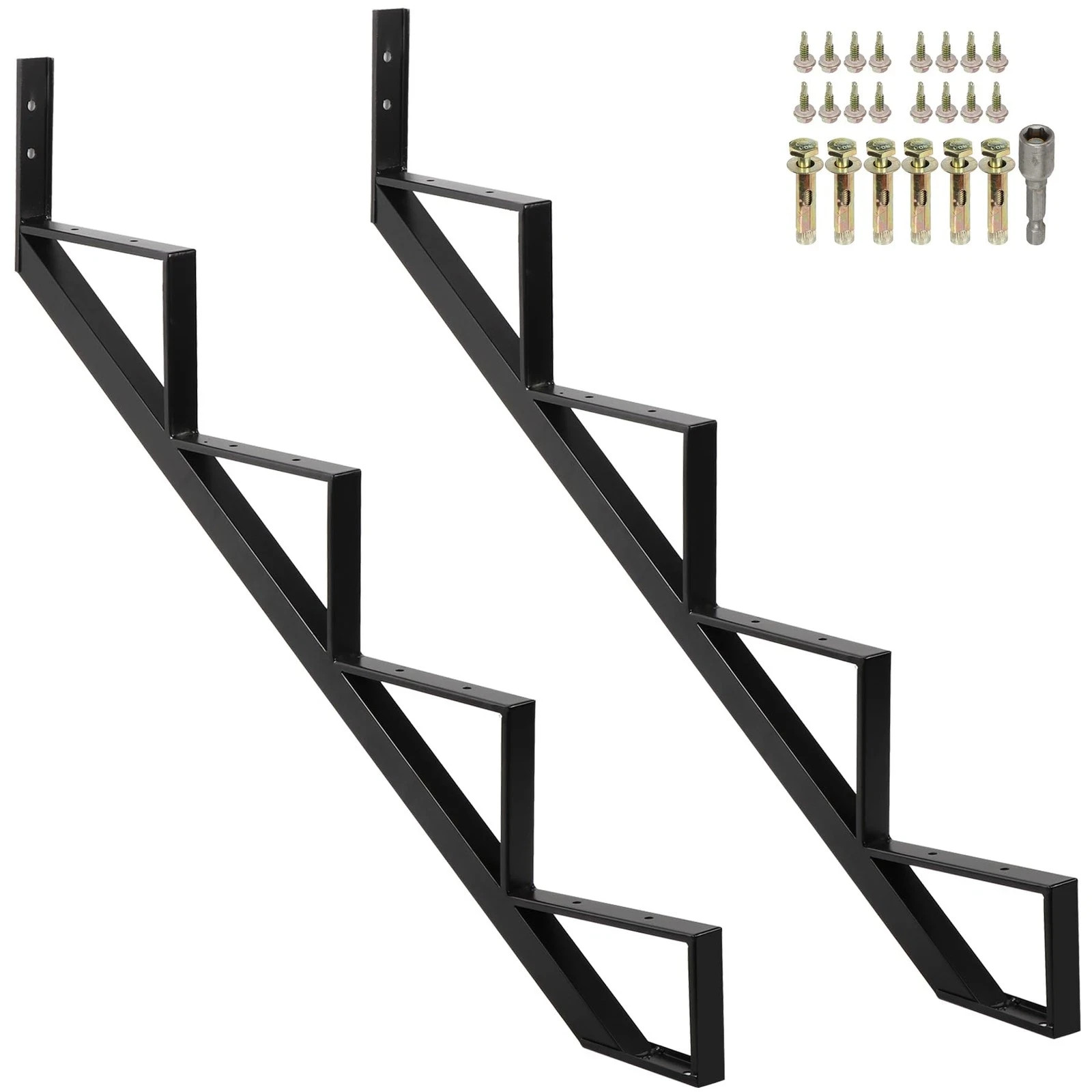 Steel Stair Step Riser 2 Pack, 4-Step Steel Stair Stringer, One Step Stair St... gallery