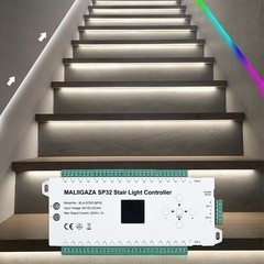 Motion Sensor LED Stair Controller, 32 Channel PIR Motion Sensor Dynamic Stai…
