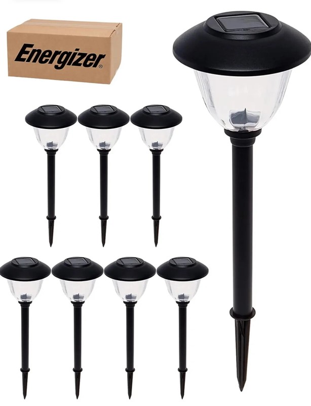 Energizer 8 Pack Solar Pathway LED Lights Outdoor-Stainless Steel 15 Lumen gallery