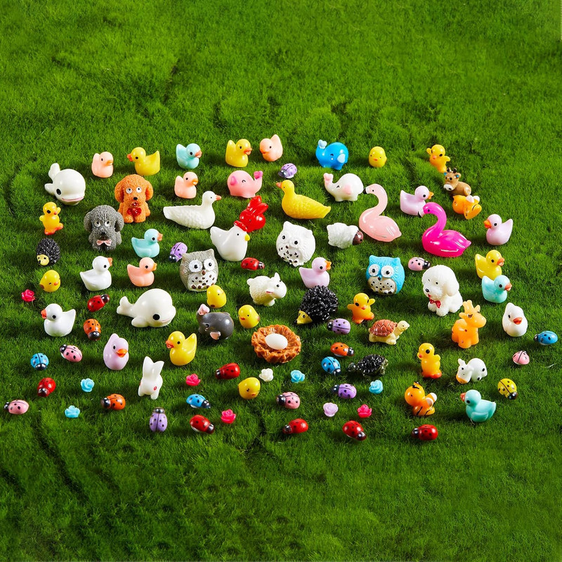 100 Pcs Mini Resin Animals Figures Tiny Resin Animals Bulk for Miniatures Fairy gallery