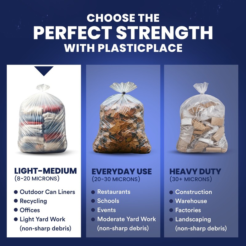 Plasticplace 55-60 Gallon Clear High Density Trash Bags, 200 Count gallery