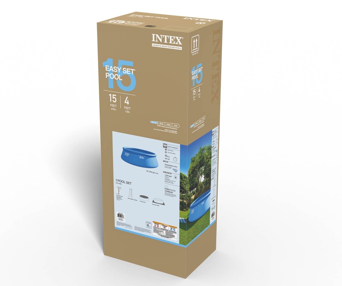 Intex 15ft x 48in Easy Set Above Ground Inflatable Pool withPump and Solar Cover gallery