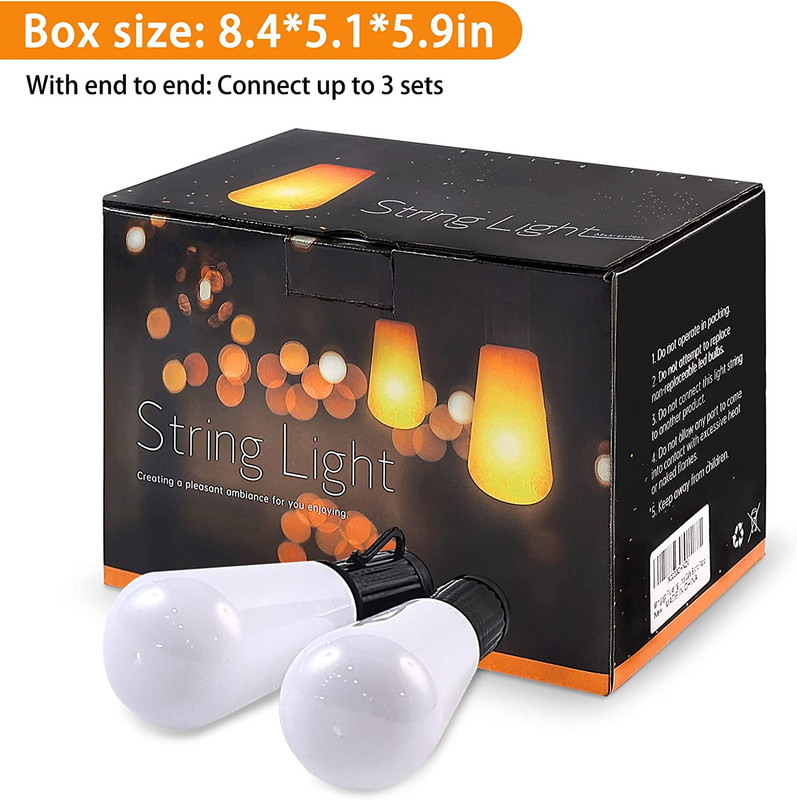 Mimigogo Flickering Flame String Lights22ft 20led String Lights For Outsideplug gallery