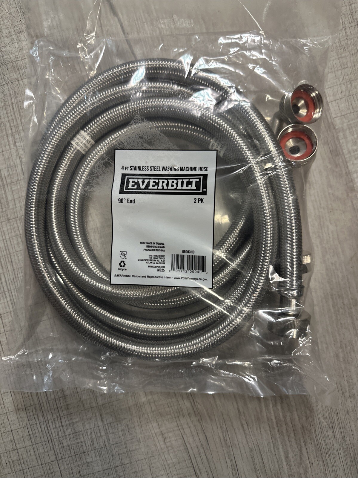 Everbilt 4 ft. Polymer Coated Stainless Steel Washing Machine Connector (2-Pack) gallery