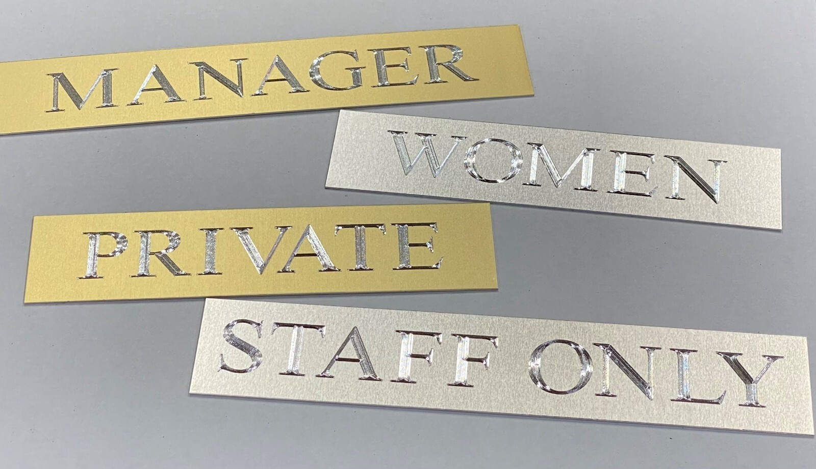 Engraved 10x2 8x2 Custom Name Plate Office Wall Door Desk Metal Sign Plaque gallery