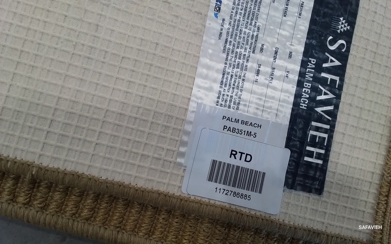 MAIZE 5'-0" x 8'-0" Back Stain Rug, Reduced Price 1172786885 PAB351M-5 gallery