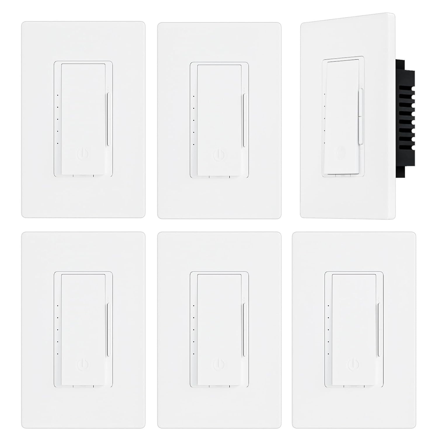 6 Pack Digital Dimmer Light Switch Single Pole/3-Way LED Dimmer ETL Listed White gallery