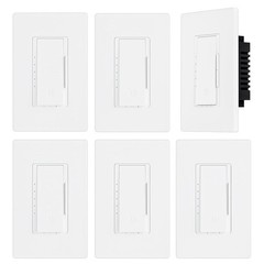6 Pack Digital Dimmer Light Switch Single Pole/3-Way LED Dimmer ETL Listed White