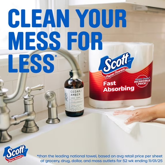 Scott Paper Towels, Choose-A-Sheet, 12 Double Rolls gallery