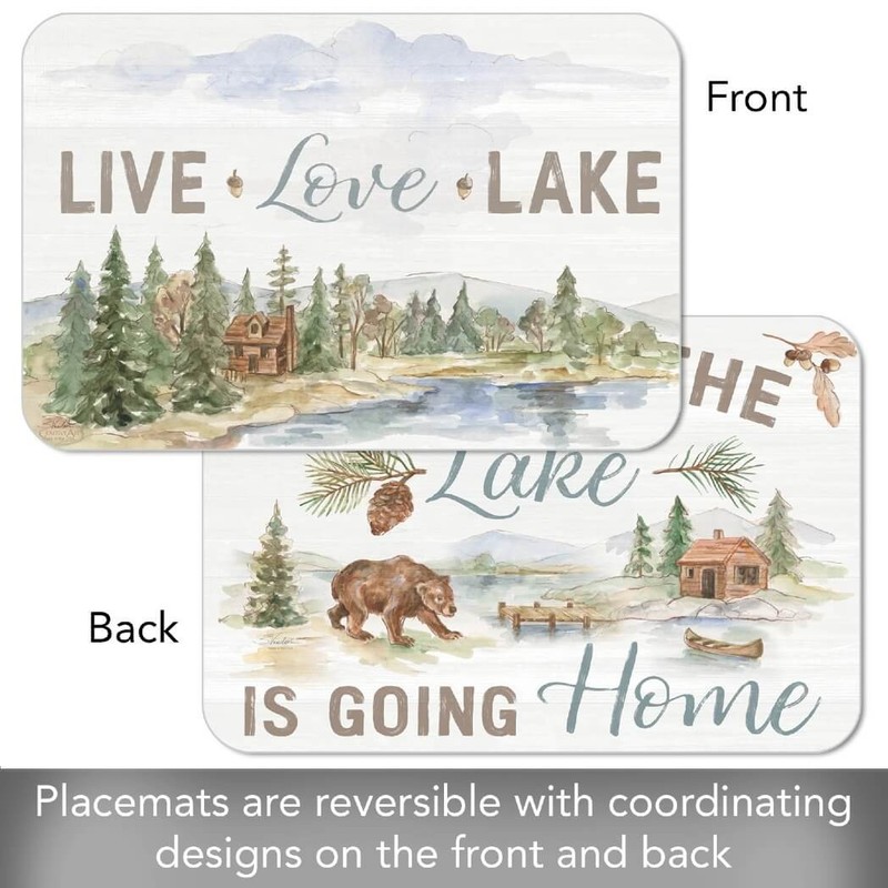 CounterArt Reversible Plastic Placemats, Rustic Lake, Set of 4 gallery
