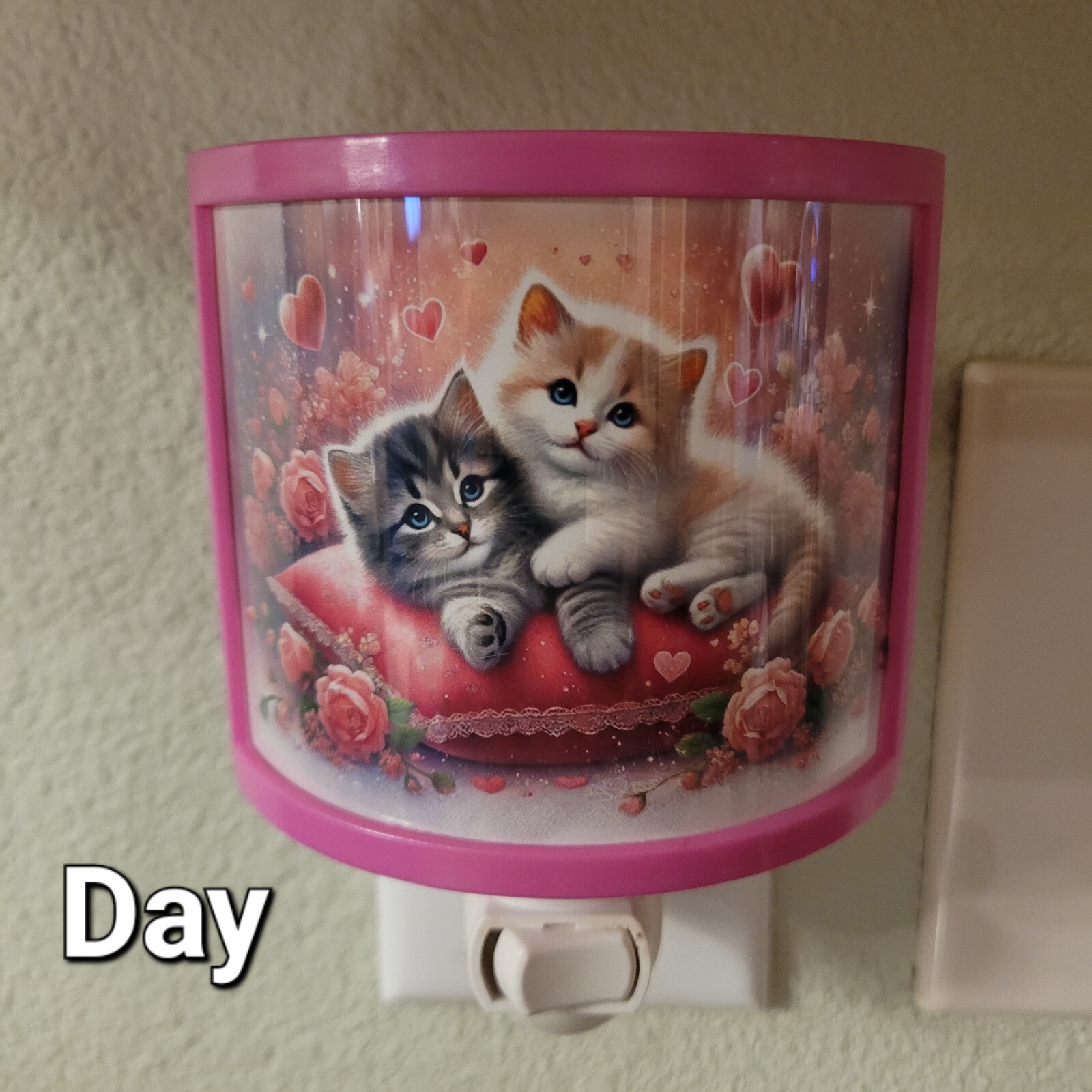 Cat Night Light, Wall Plug In, Valentines Day Gift, Cute Cats Wall Art Print gallery