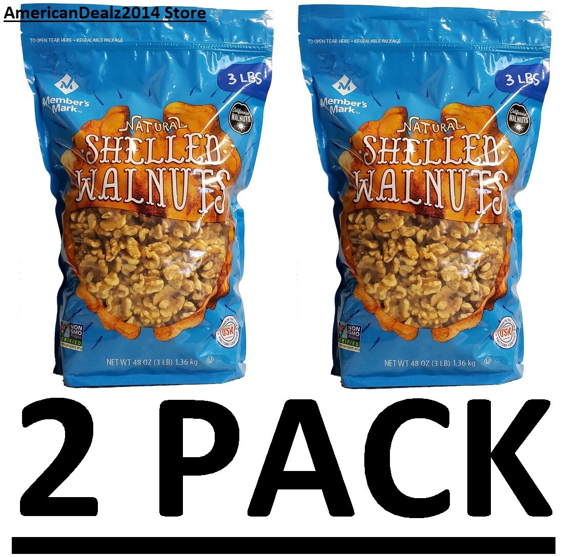 2 PACK - Member's Mark Natural Shelled Walnuts 3 lbs (Total 6 lbs) FREE SHIP!! gallery
