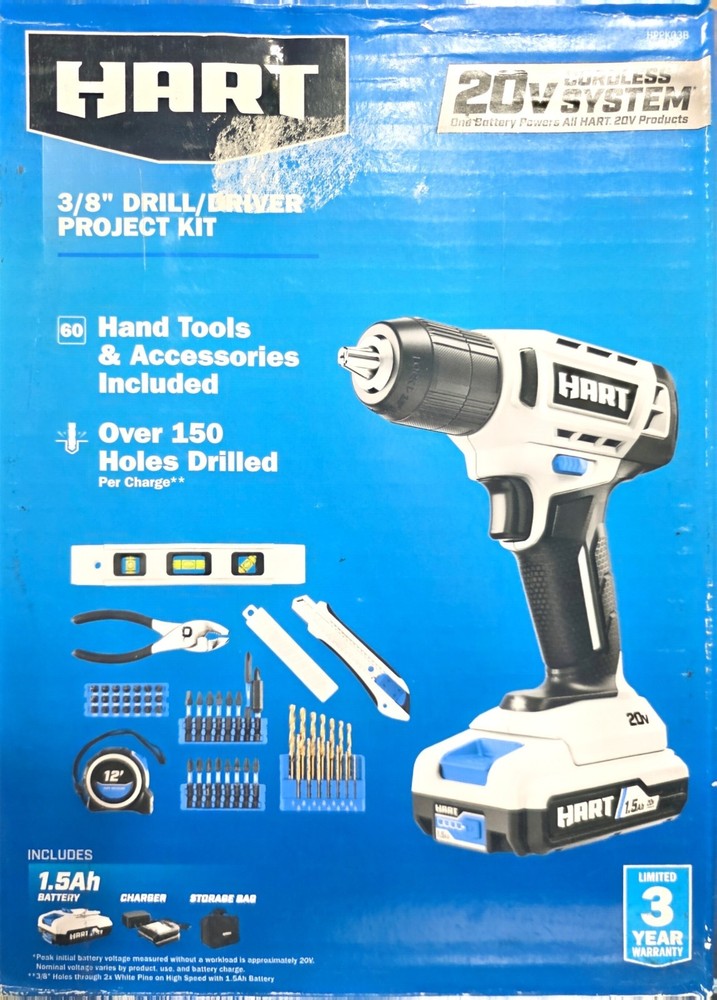 HART 20-Volt Drill/Driver Project Kit, TOOL ONLY NO BATTERY NO CHARGER