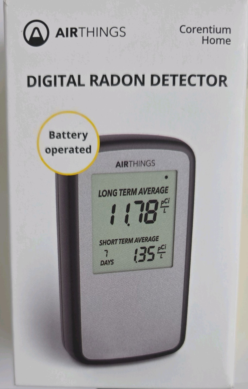 Open Box~ Airthings Corentium Home Radon Detector, Battery Operated gallery