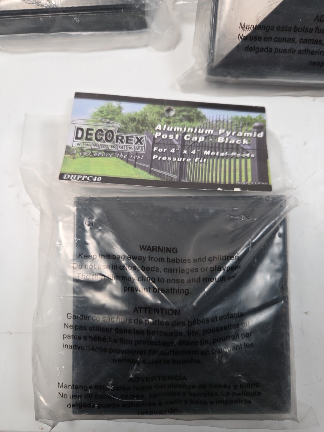 4" x 4" Aluminium Pyramid Post Cap for Metal Posts - Pressure Fit - Black 1 Unit gallery