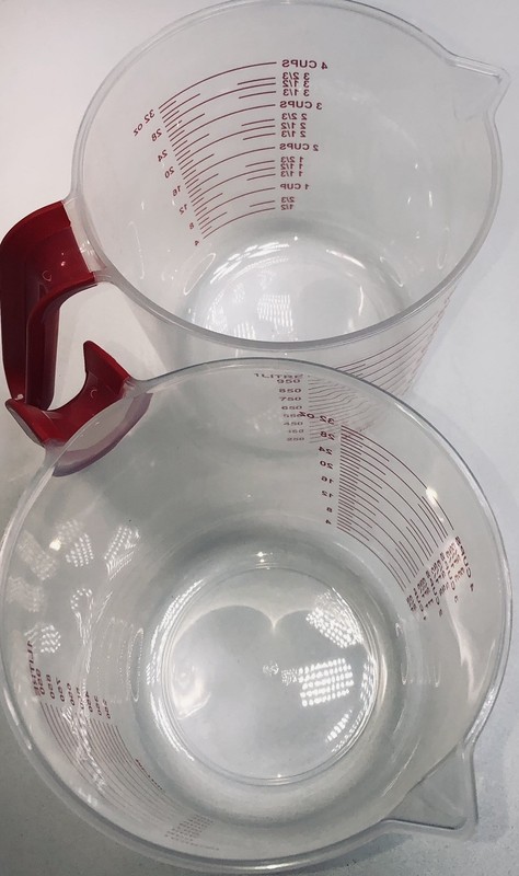 2 PACK Clear Plastic 4 Cup Measuring Cup with Red Handle – 32 oz Kitchen Measure gallery