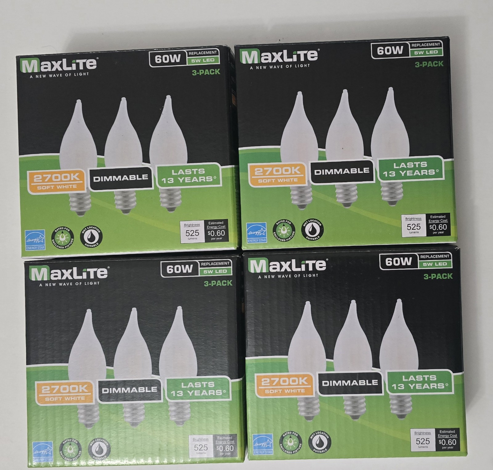 24pack BA10 E12 Candelabra LED Light Bulb 2700k 60W 525L C12 Dimmable H QUALITY! gallery