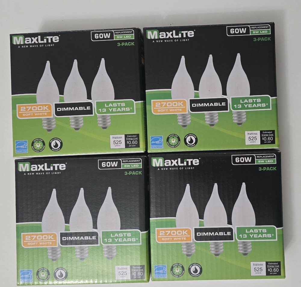 24pack BA10 E12 Candelabra LED Light Bulb 2700k 60W 525L C12 Dimmable H QUALITY!
