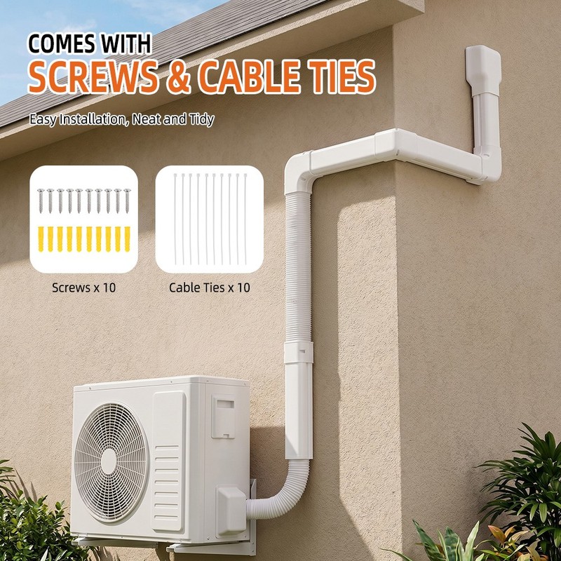 For Mini Split/Central Air Conditioner Decorative PVC 3" W Line Set Cover Kit gallery