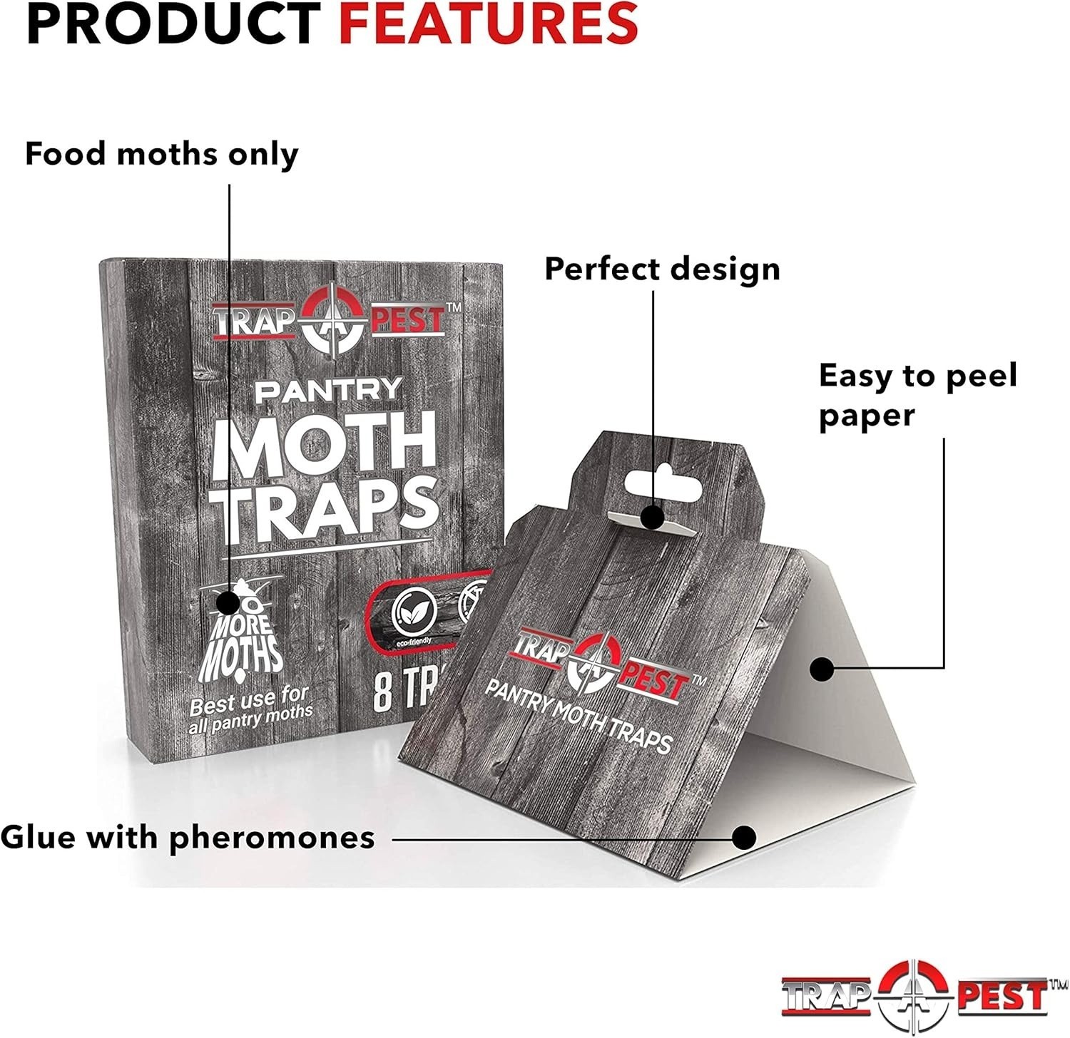Pantry Moth Traps Safe Glue with Pheromones 8 Pack Effective Adhesive Non Toxic gallery
