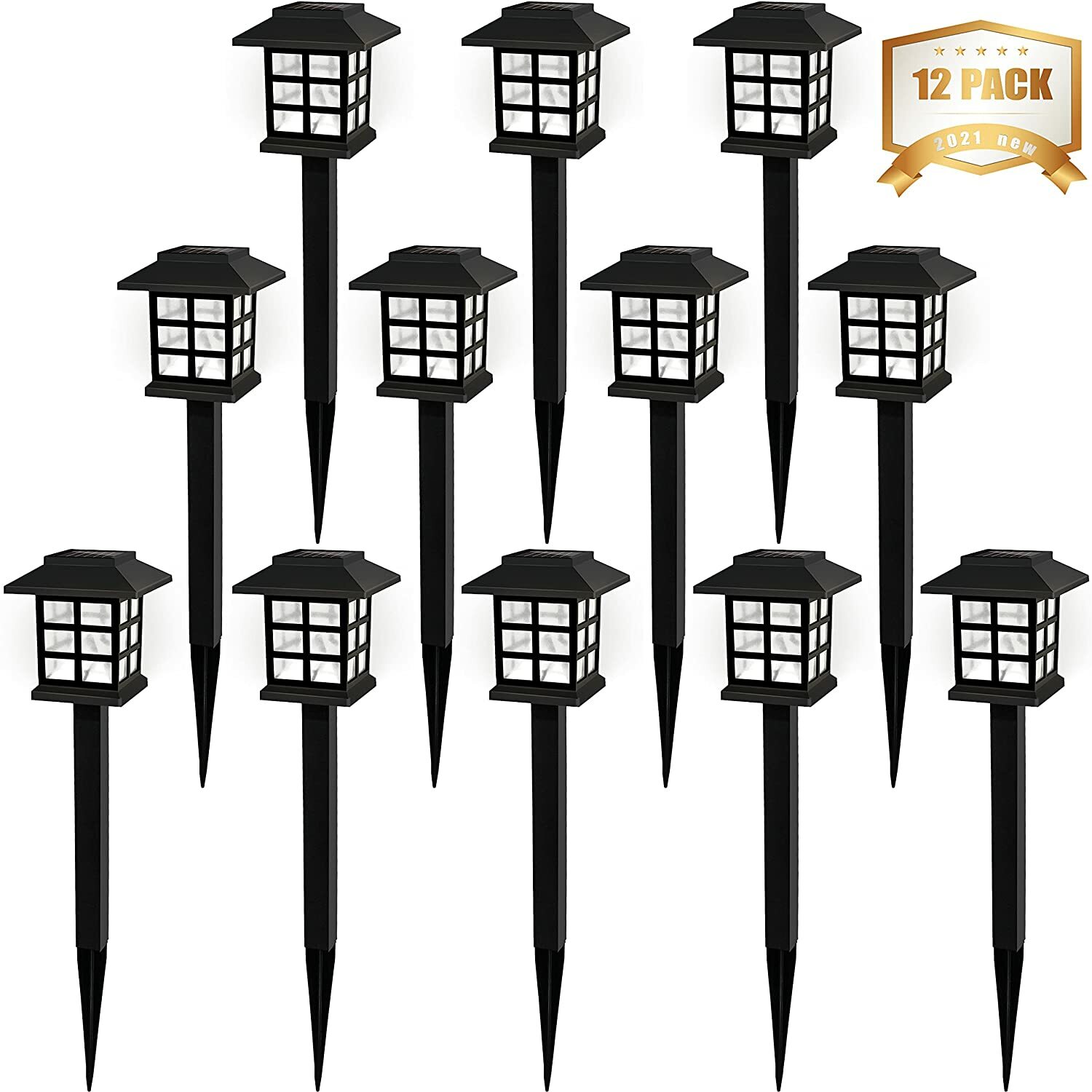 12Pack Solar Pathway Lights Outdoor Landscape Solar Waterproof Garden LED Lights gallery
