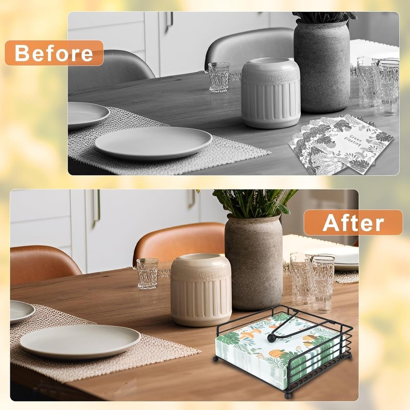 Napkin Holder for Table & Kitchen - Modern Flat Napkin Dispenser for Home & Outd gallery