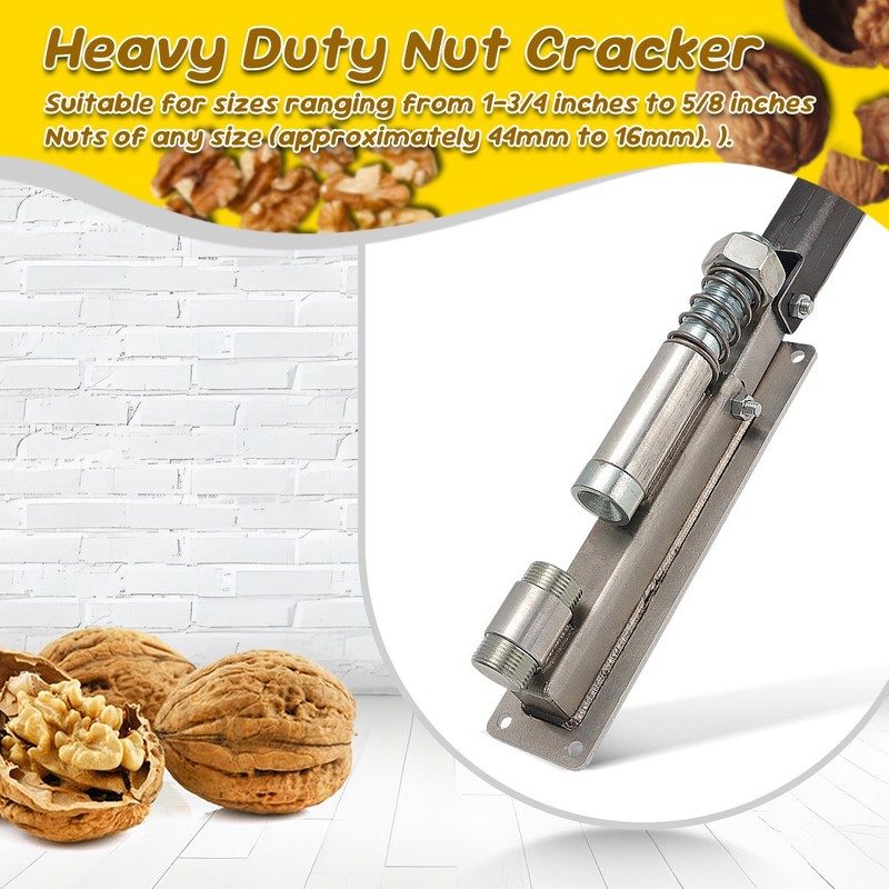 Heavy Duty Black Walnut Nut Cracker Wall Mount for Macadamia Hickory - optional gallery