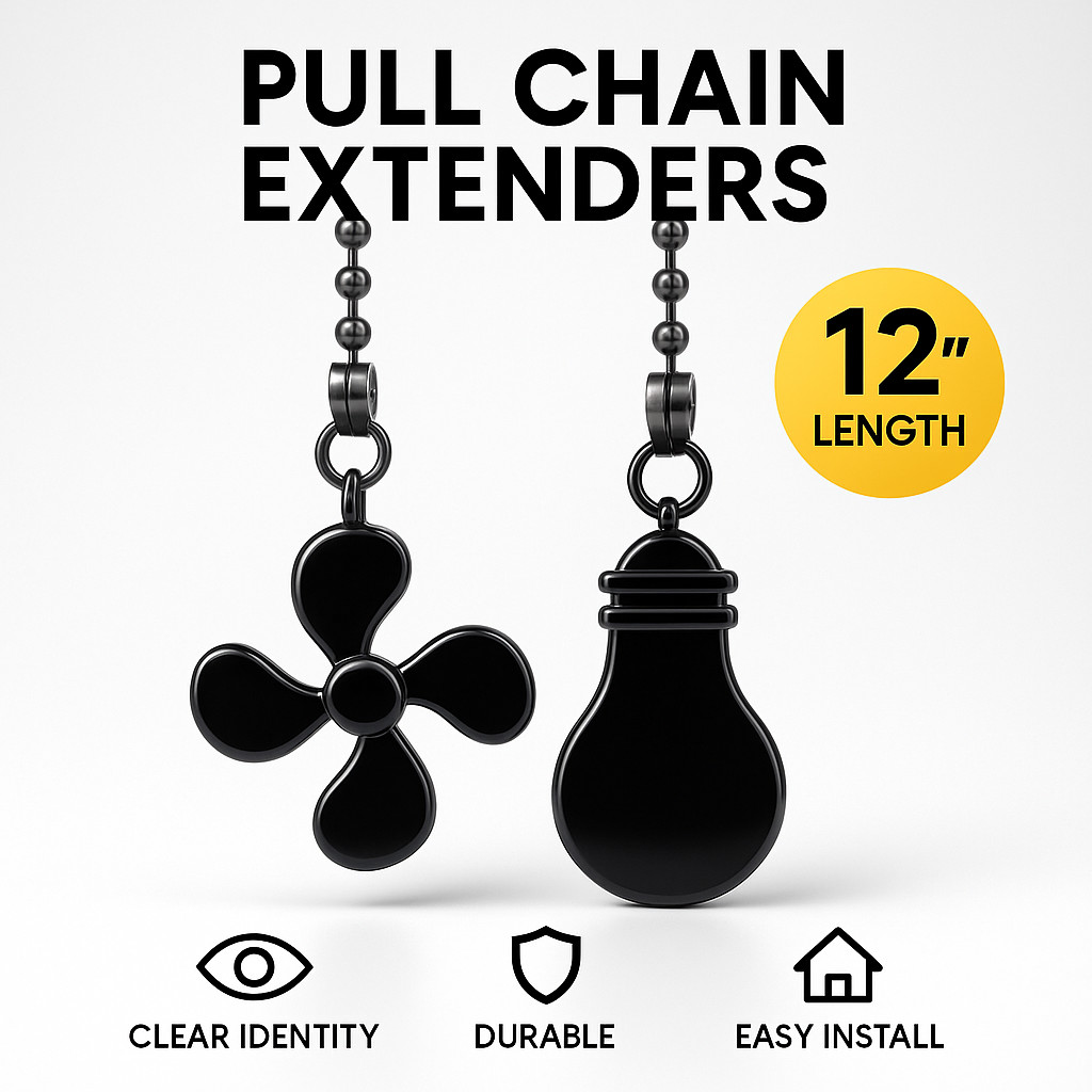 Ceiling Fan Pull Chain Set 12 In Light and Fan Pendant Extenders for Home Decor gallery