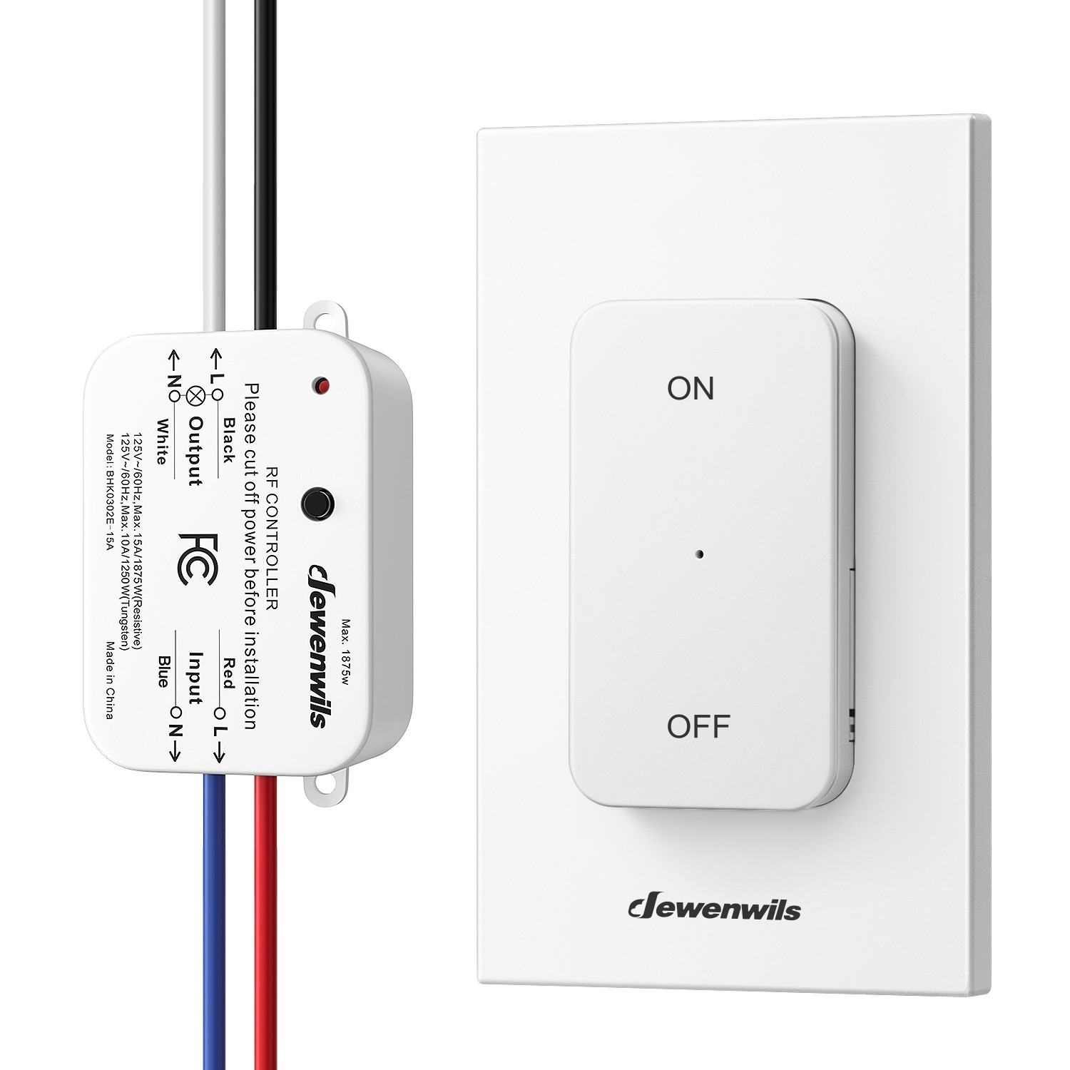 Wireless Light Switch & Receiver Kit 15A Hight Power Remote Light Switch 1Remote gallery