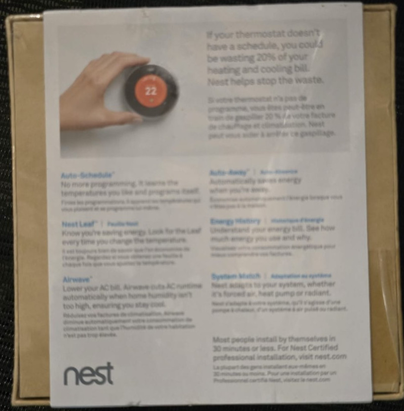 Nest T200577 Learning Thermostat (2nd Generation) Stainless Steel open box gallery